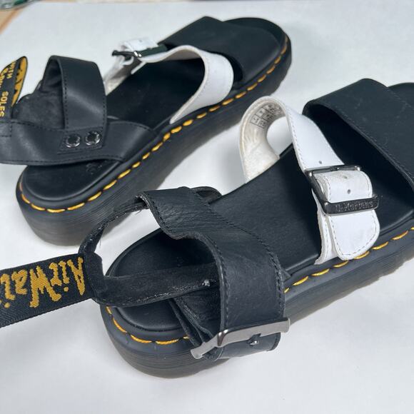 Dr. Martens Gryphon Contrast Leather Strap Sandals Black / White Men’s 8 main image 8